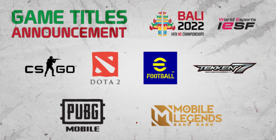 Pergelaran Indonesia Esports Summit 2022 di Bali_Jenis pertandingan World Esports Championships